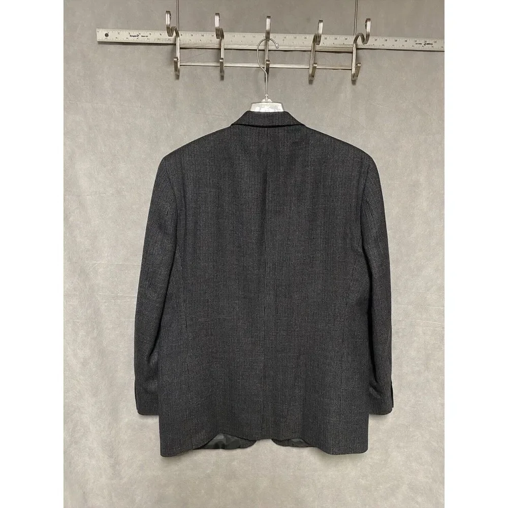 Chaps Blazer Men 44L Gray Blue Nailhead Wool Flannel Coat‎ Ralph Lauren Luxury